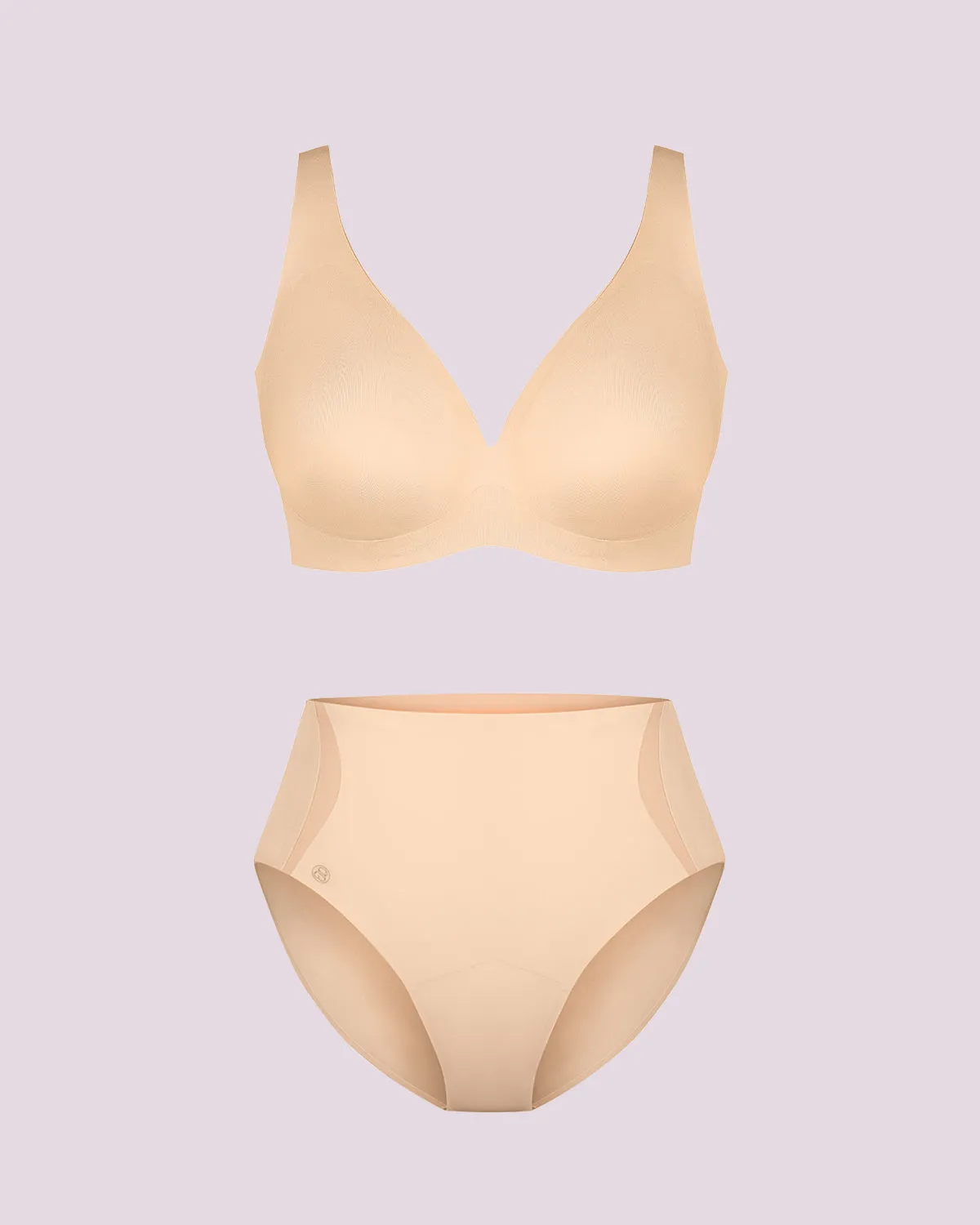 Curve Code™ LYCRA®FitSense™ Wireless V-Neck Bra + Brief sold by Shapellx product image thumbnail 5