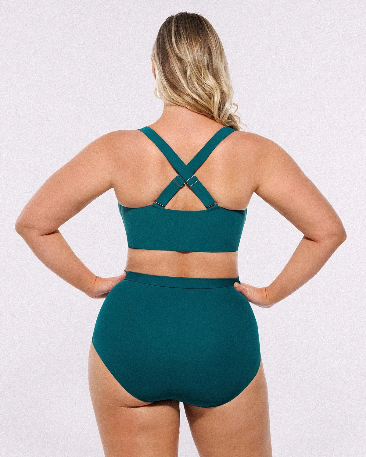 Smart Sculpt™ Ruched V-Neck Bikini Top & High-Waisted Bottom Set sold by Shapellx product image thumbnail 2