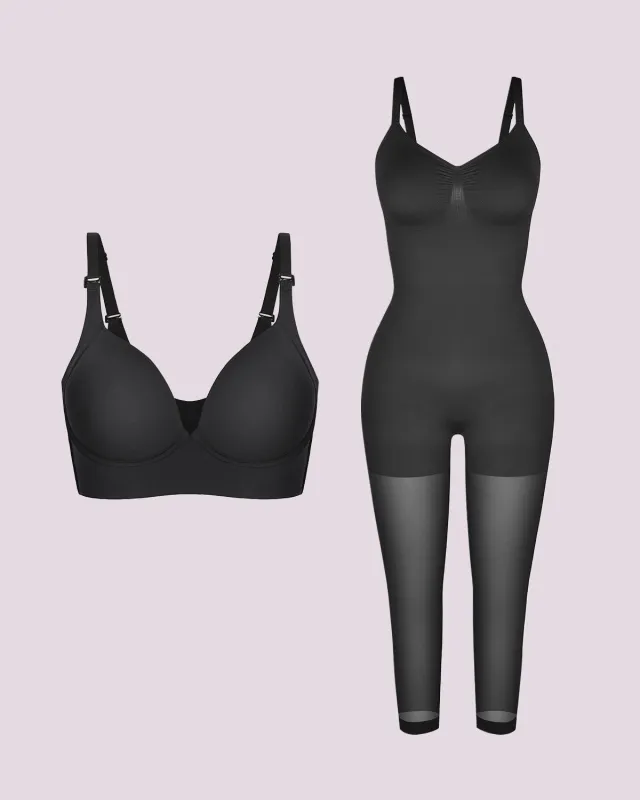 Push-Up Bra + Full Coverage Bodysuit Bundle sold by Shapellx