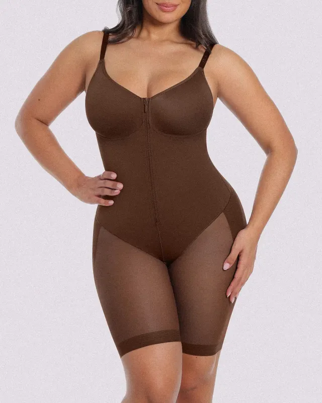 Bare Essentials™ AirSlim® Hourglass Full Body Mid Thigh Bodysuit sold by Shapellx