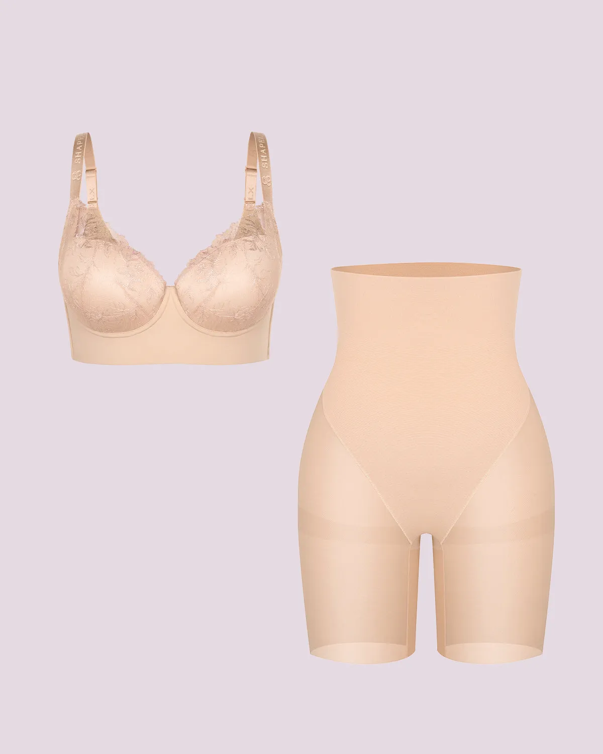 Back Smoothing Lace Underwire Bra + MeshSmooth Short sold by Shapellx product image thumbnail 5