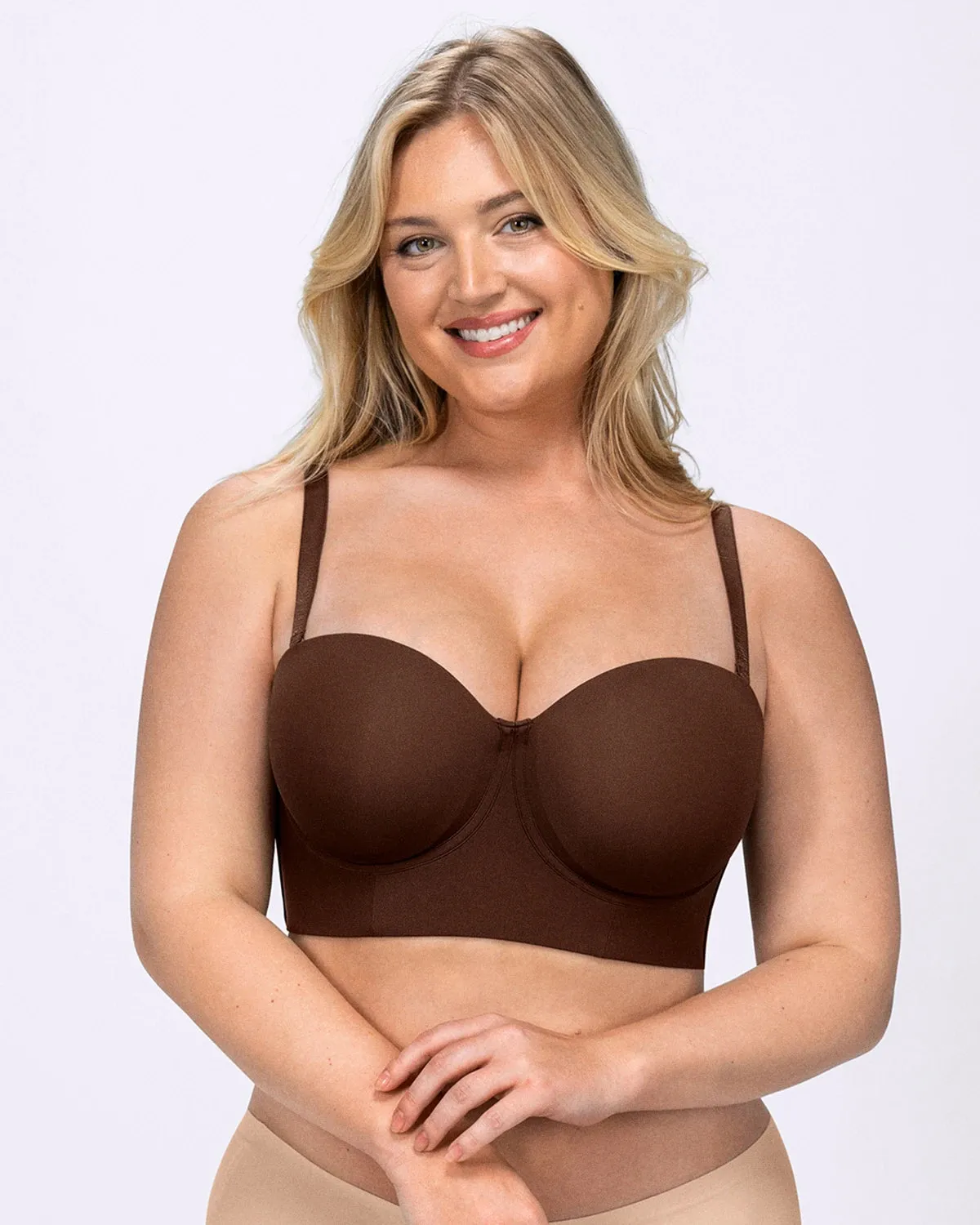 Bare Essentials™ AirSlim® Smoothing Strapless Convertible Bra sold by Shapellx