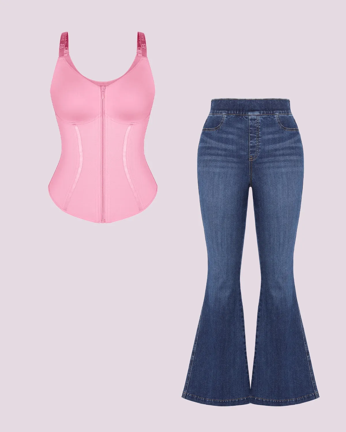 Tummy Control Corset Top + Hip Padded Flare Jeans sold by Shapellx product image thumbnail 5