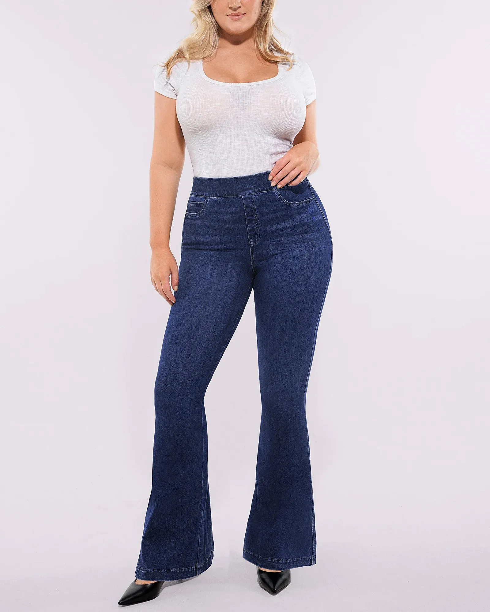 Tummy Control Corset Top + Hip Padded Flare Jeans sold by Shapellx product image thumbnail 4