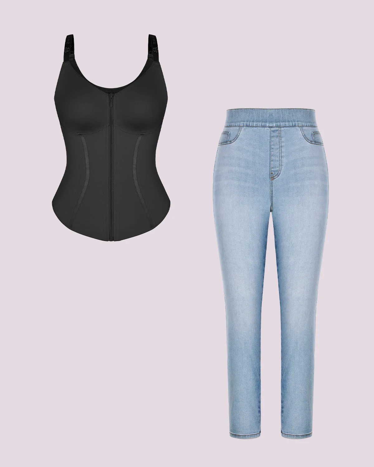 Tummy Control Corset Top + Hip Padded Skinny Jeans sold by Shapellx product image thumbnail 5