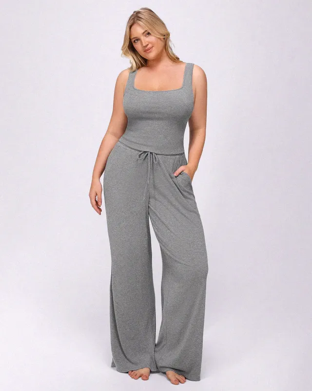 Bare Essentials™ Soft Modal Rib Pants Set made by Shapellx