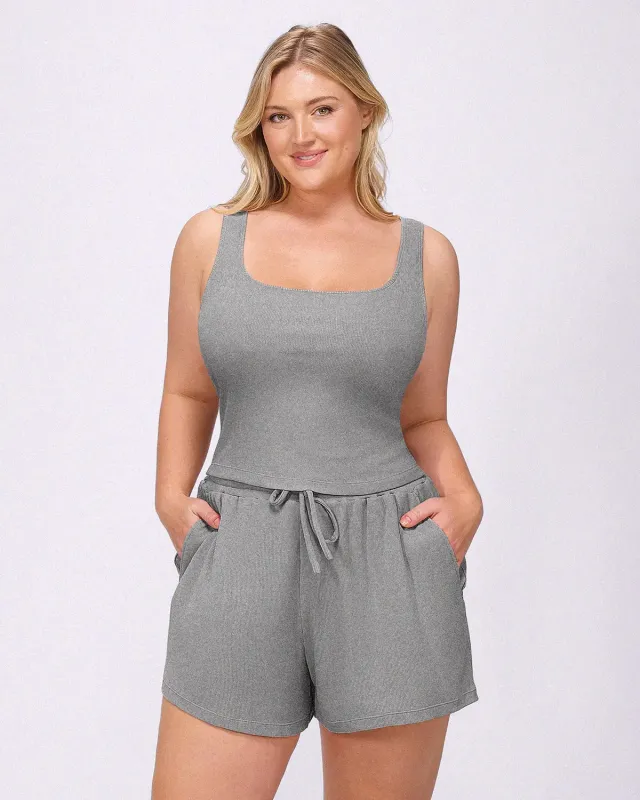 Bare Essentials™ Soft Modal Rib Shorts Set made by Shapellx