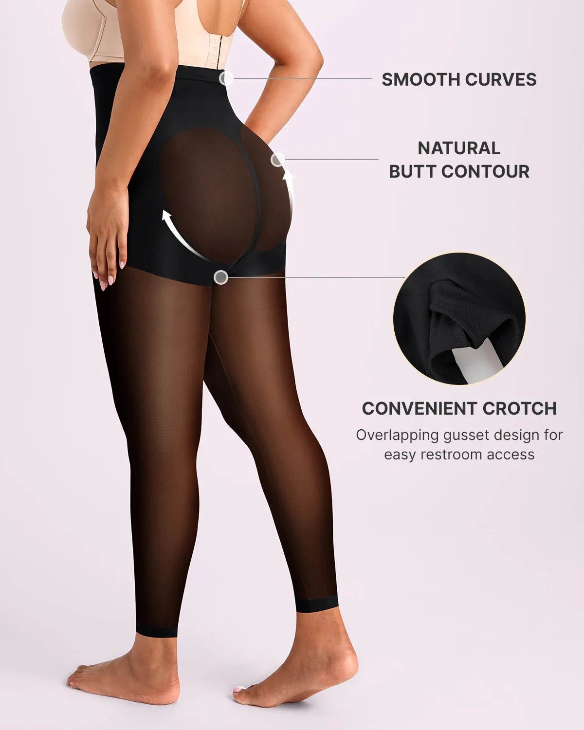 MistWeave™ High-Waisted Sheer Shaping Tights sold by Shapellx product image thumbnail 2