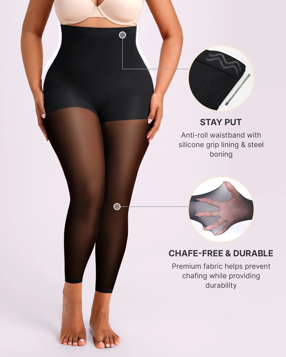 MistWeave™ High-Waisted Sheer Shaping Tights sold by Shapellx product image thumbnail 3