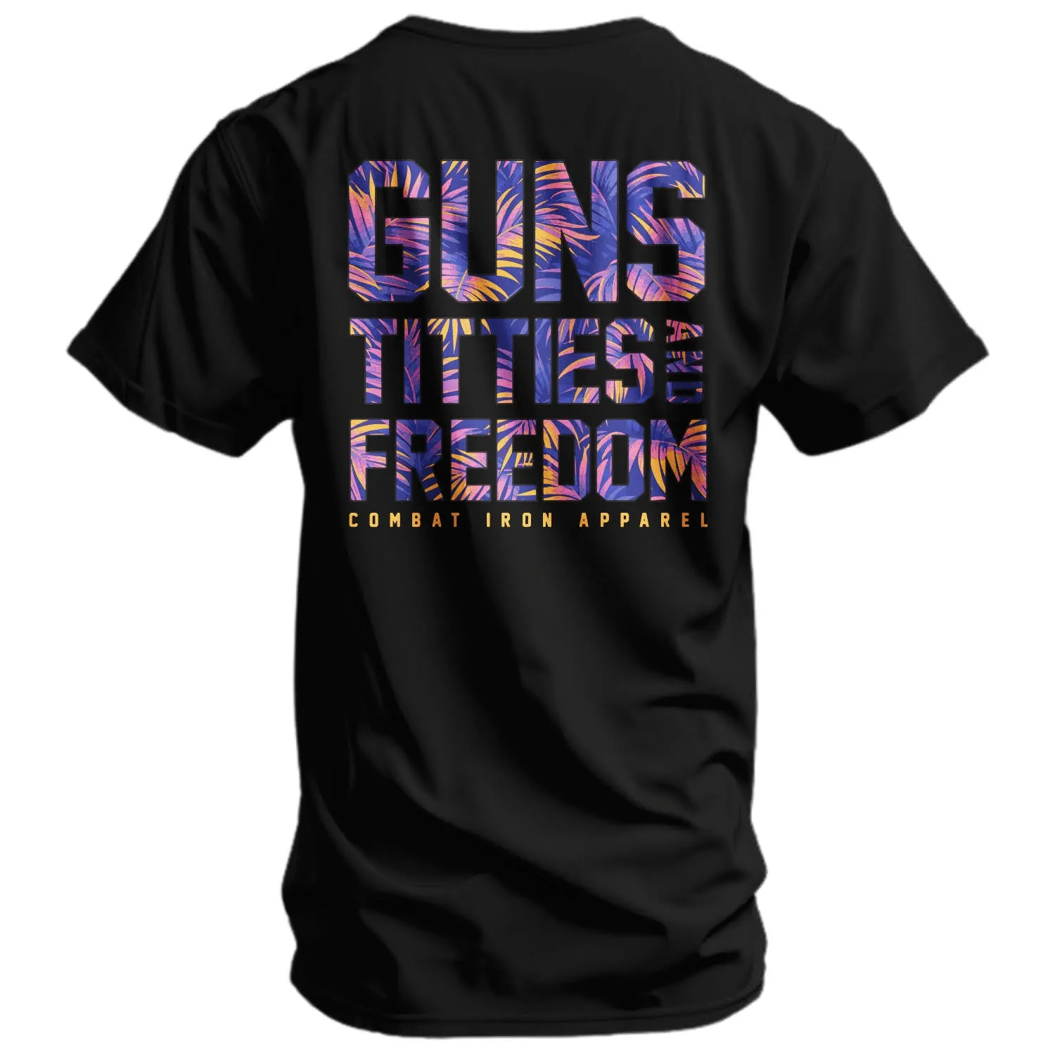 Guns, Titties And Freedom Men's T-Shirt sold by Combat Iron Apparel