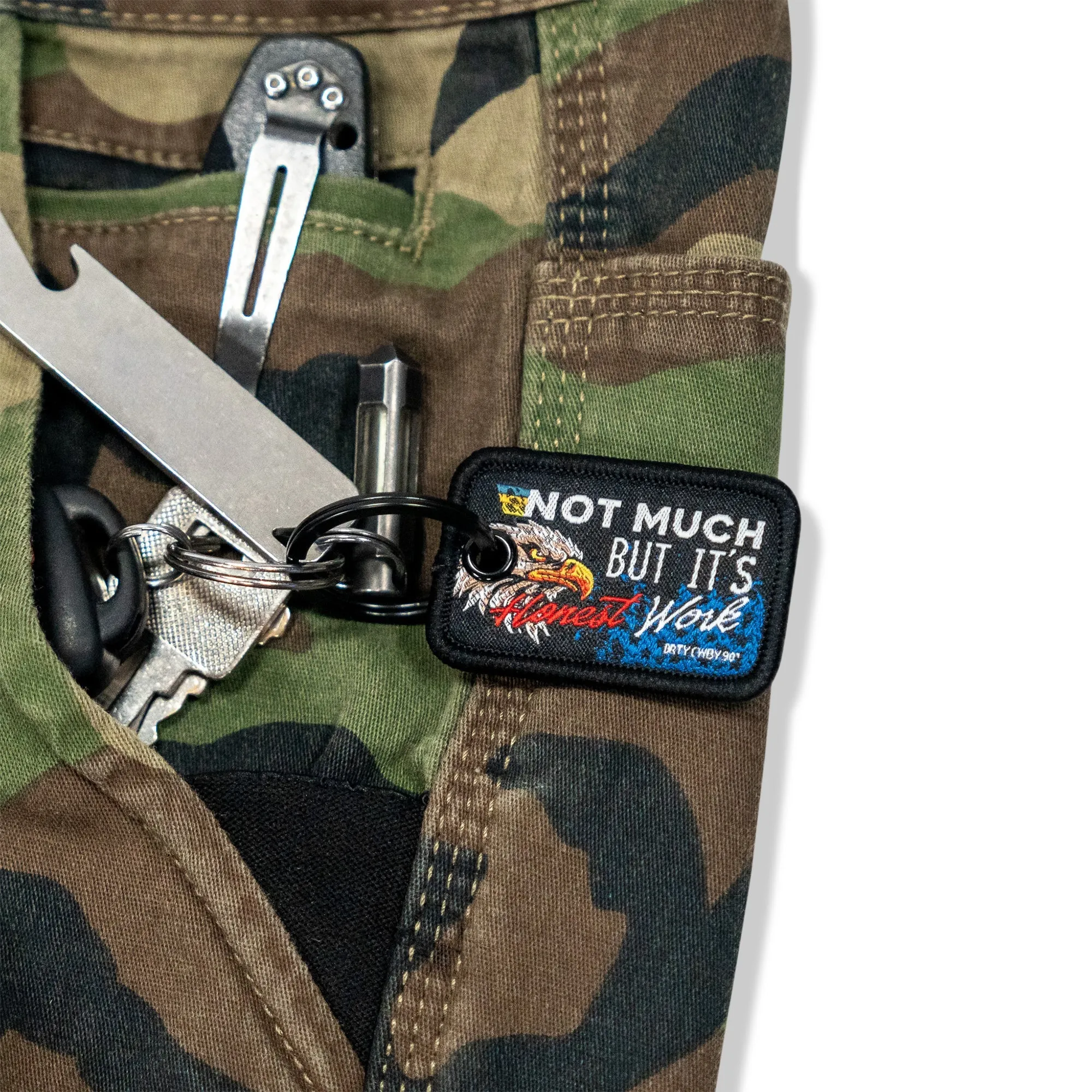 Not Much But It's Honest Work Mini Flight Tag Keychain sold by Combat Iron Apparel product image thumbnail 5