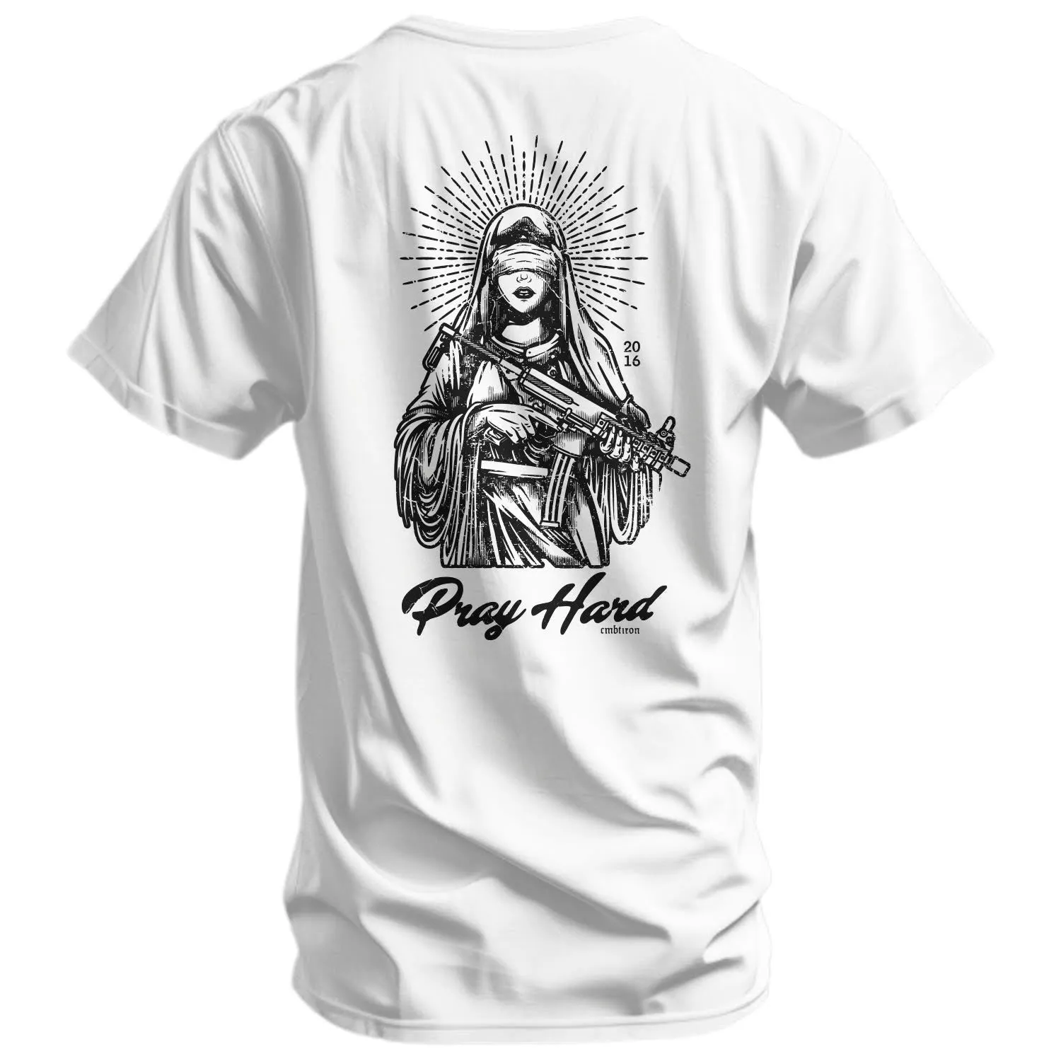 Pray Hard Men's T-Shirt sold by Combat Iron Apparel product image thumbnail 4