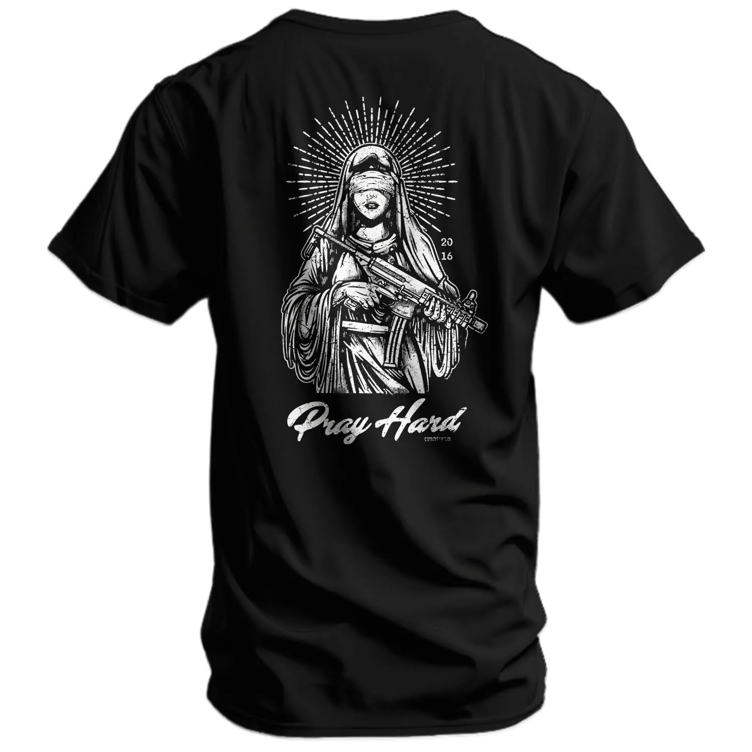Pray Hard Men's T-Shirt sold by Combat Iron Apparel