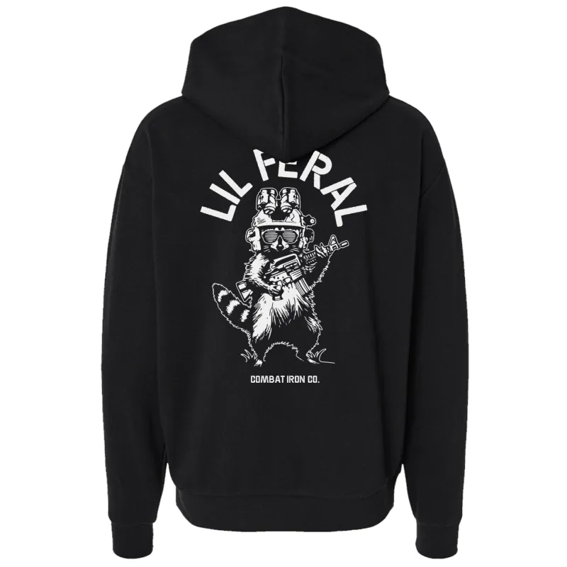 Lil Feral Raccoon Men's Hoodie made by Combat Iron Apparel