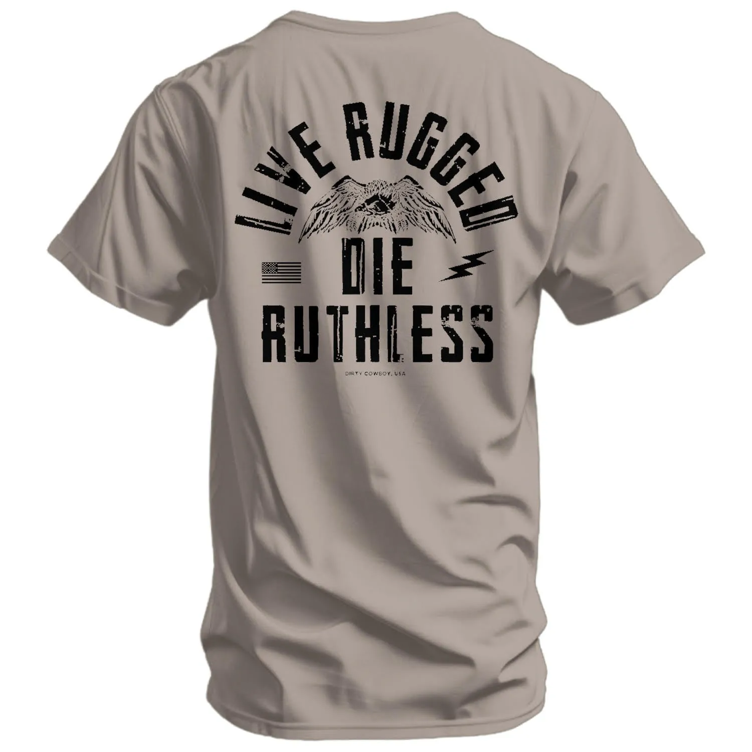 Live Rugged Die Ruthless Men's T-Shirt sold by Combat Iron Apparel product image thumbnail 3