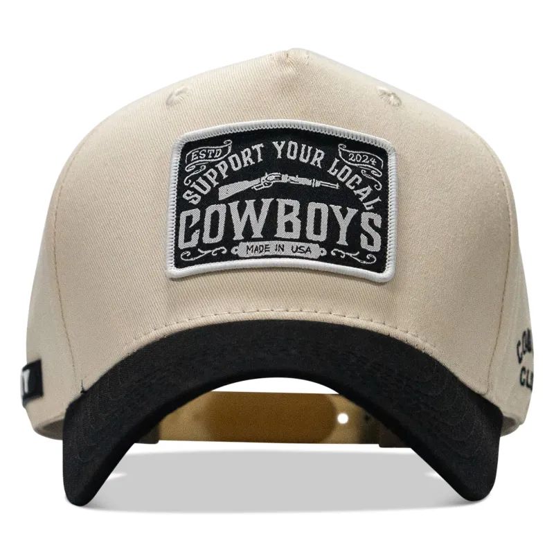 Support Your Local Cowboys Patch 5 Panel Workhorse Snapback made by Combat Iron Apparel