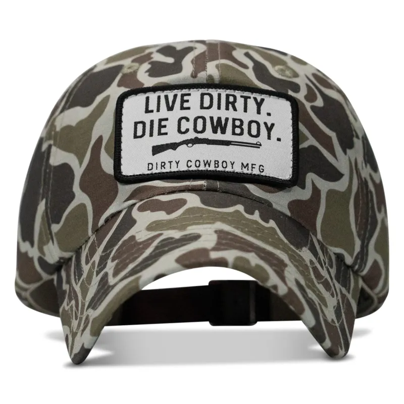 Live Dirty. Die Cowboy Patch Ripstop Hat made by Combat Iron Apparel