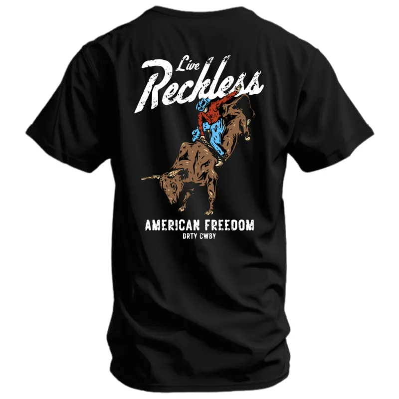 Live Reckless Men's T-Shirt sold by Combat Iron Apparel