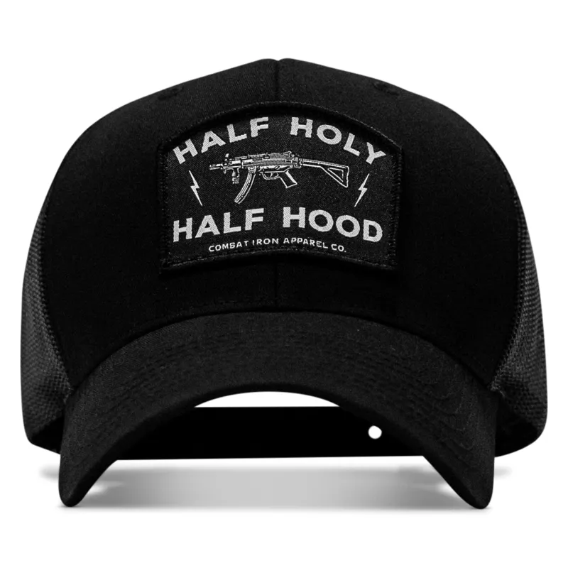 Half Holy. Half Hood. Patch Snapback Hat sold by Combat Iron Apparel
