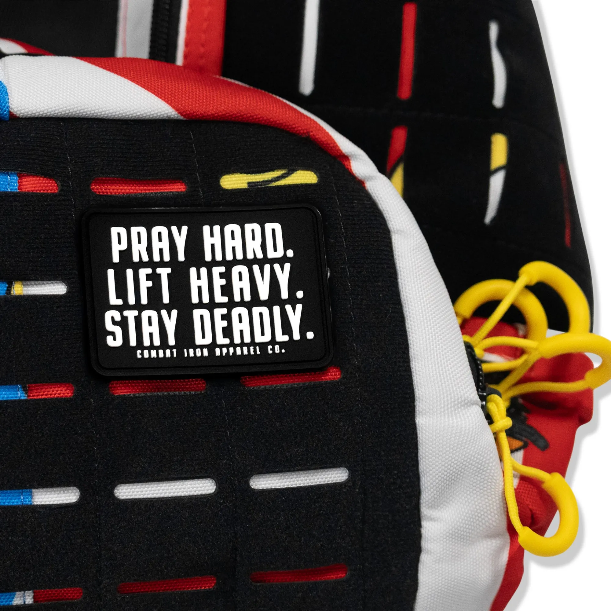 Pray Hard. Lift Heavy. Stay Deadly. PVC Patch sold by Combat Iron Apparel product image thumbnail 2