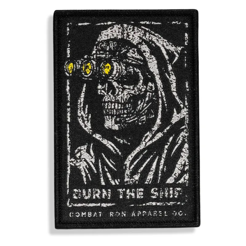 Burn The Ship Skull Velcro Patch sold by Combat Iron Apparel