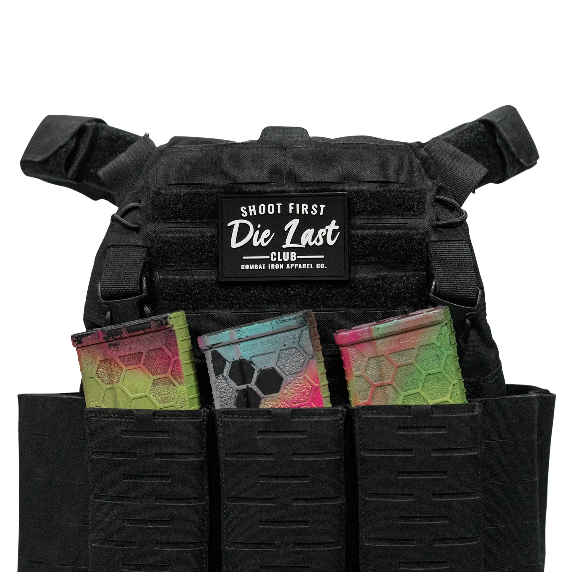Shoot First Die Last Club PVC Patch sold by Combat Iron Apparel product image thumbnail 5