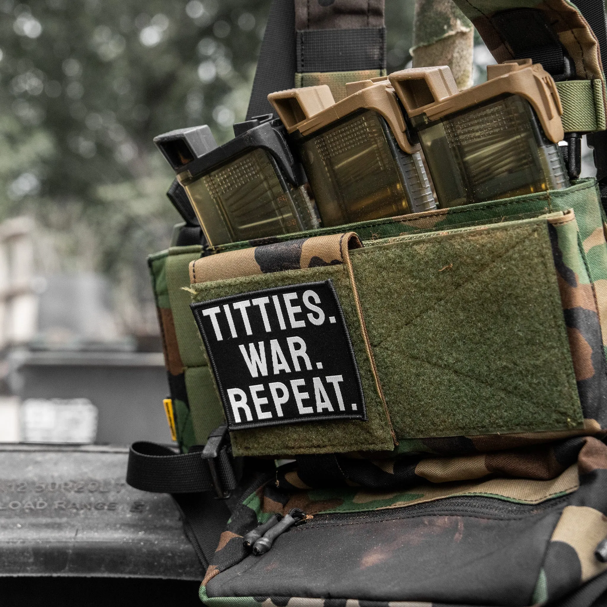 Titties. War. Repeat. Velcro Patch sold by Combat Iron Apparel product image thumbnail 5