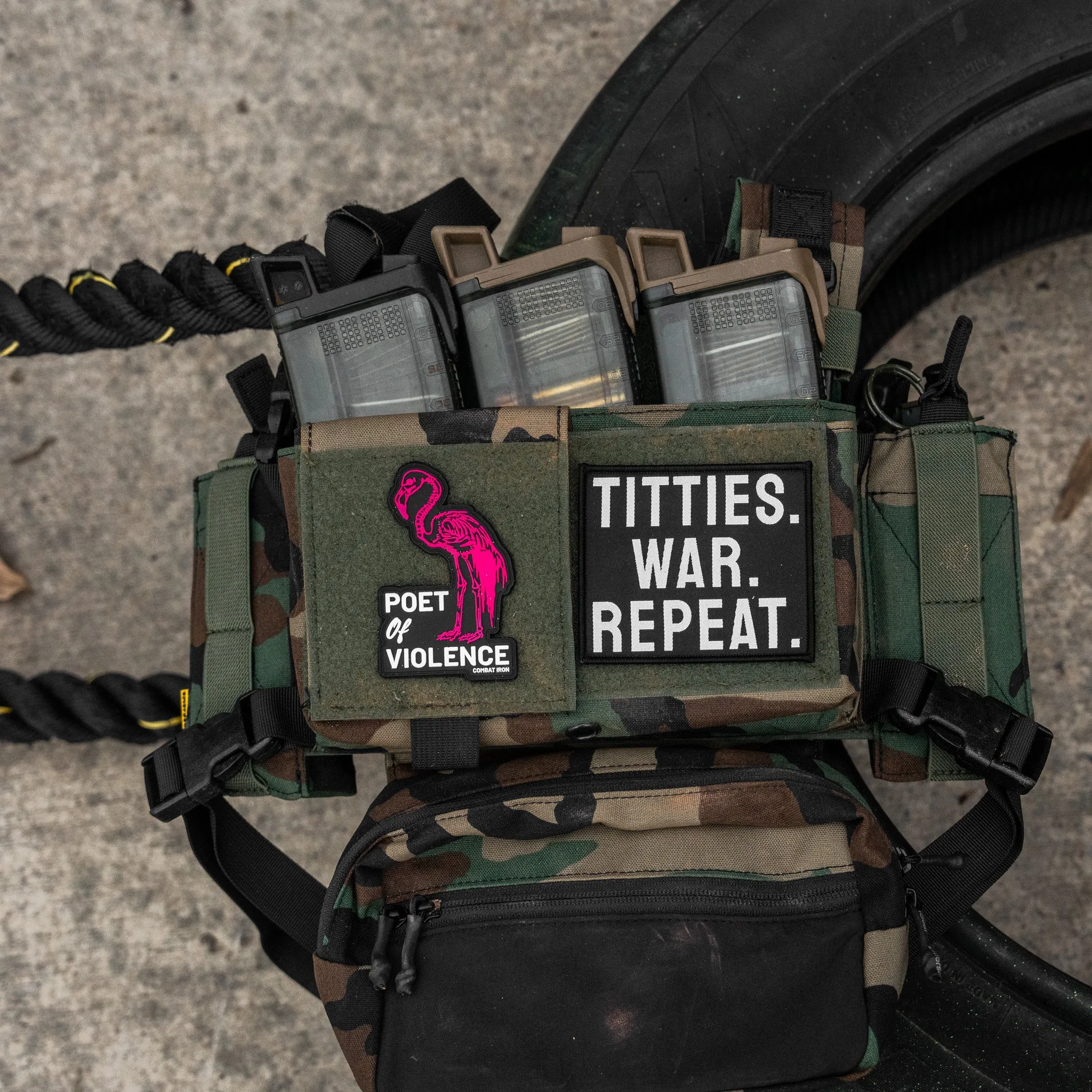 Titties. War. Repeat. Velcro Patch sold by Combat Iron Apparel product image thumbnail 4