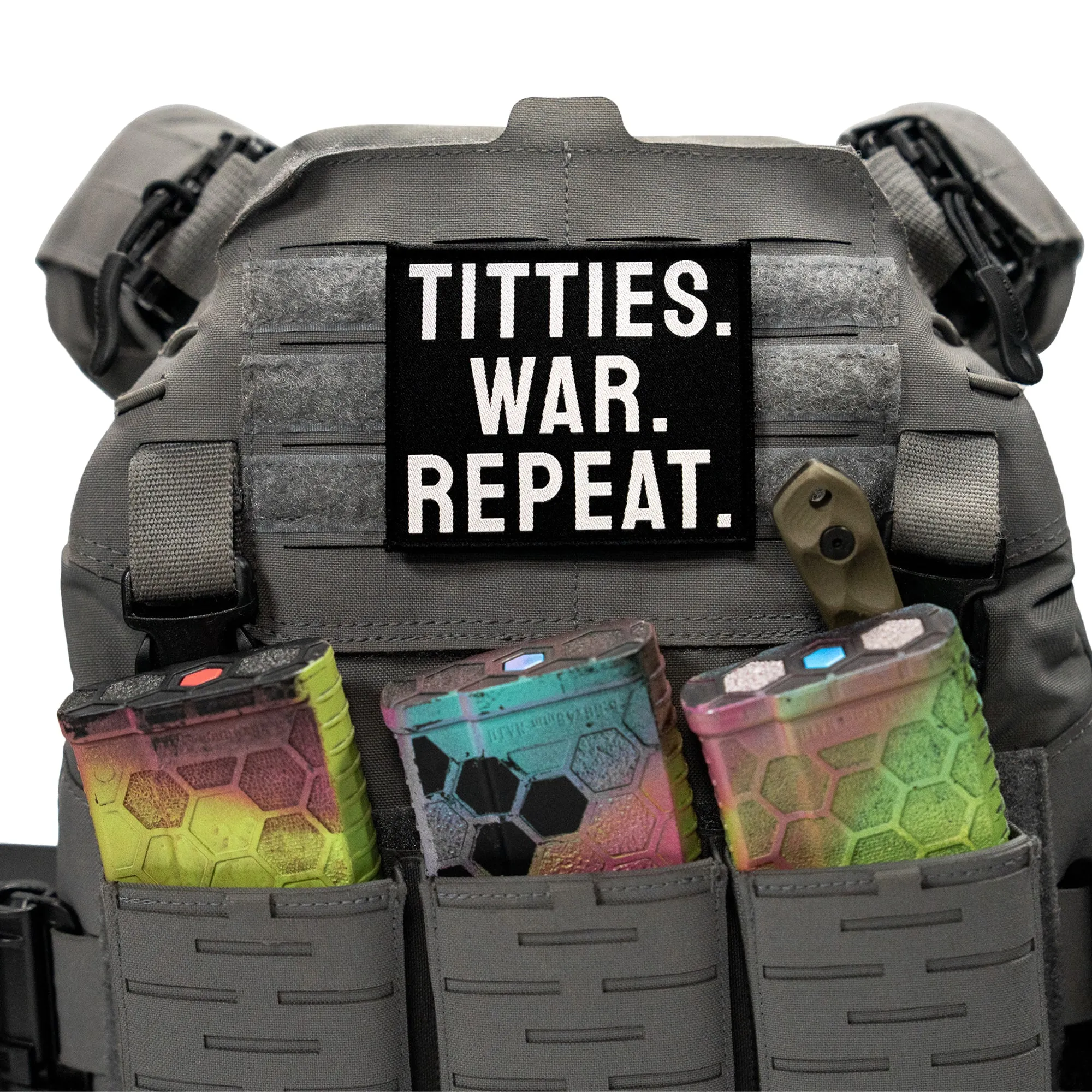 Titties. War. Repeat. Velcro Patch sold by Combat Iron Apparel product image thumbnail 3