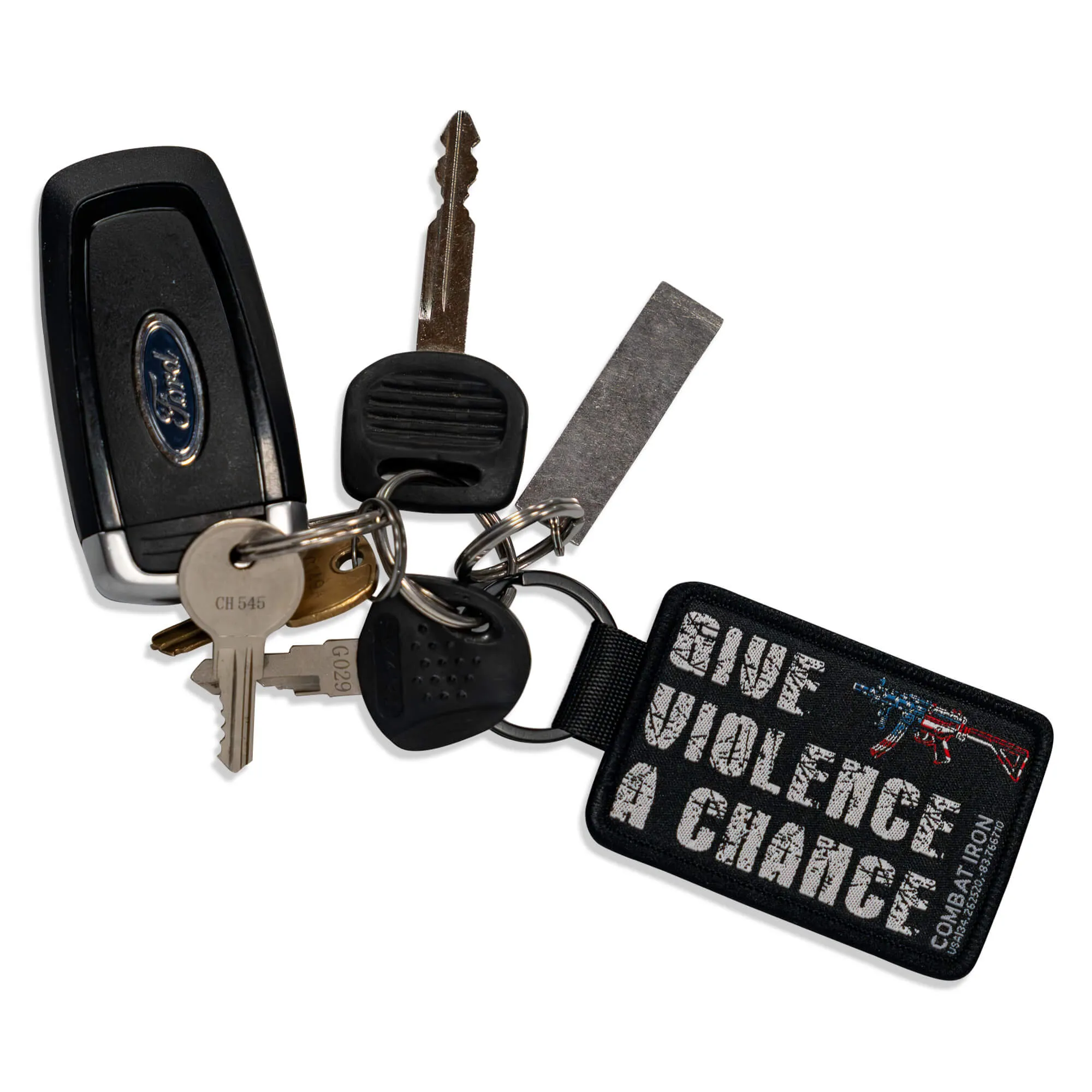 Give Violence A Chance Flight Tag Keychain sold by Combat Iron Apparel product image thumbnail 5
