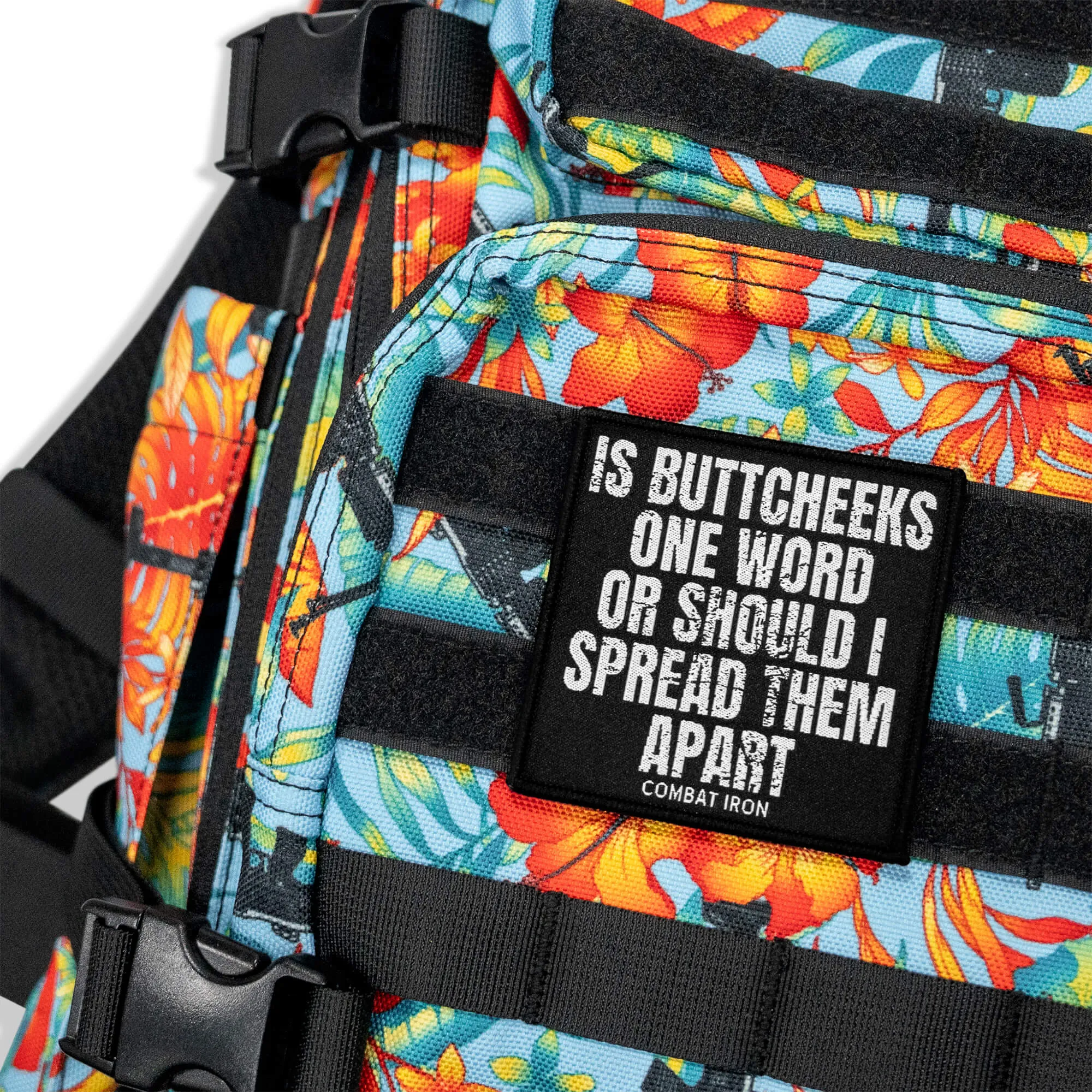 Is Buttcheeks One Word Or Should I Spread Them Apart Velcro Patch sold by Combat Iron Apparel product image thumbnail 2