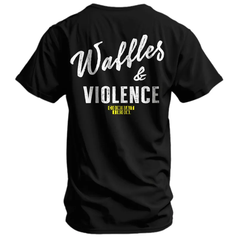 Waffles & Violence Men's T-Shirt made by Combat Iron Apparel