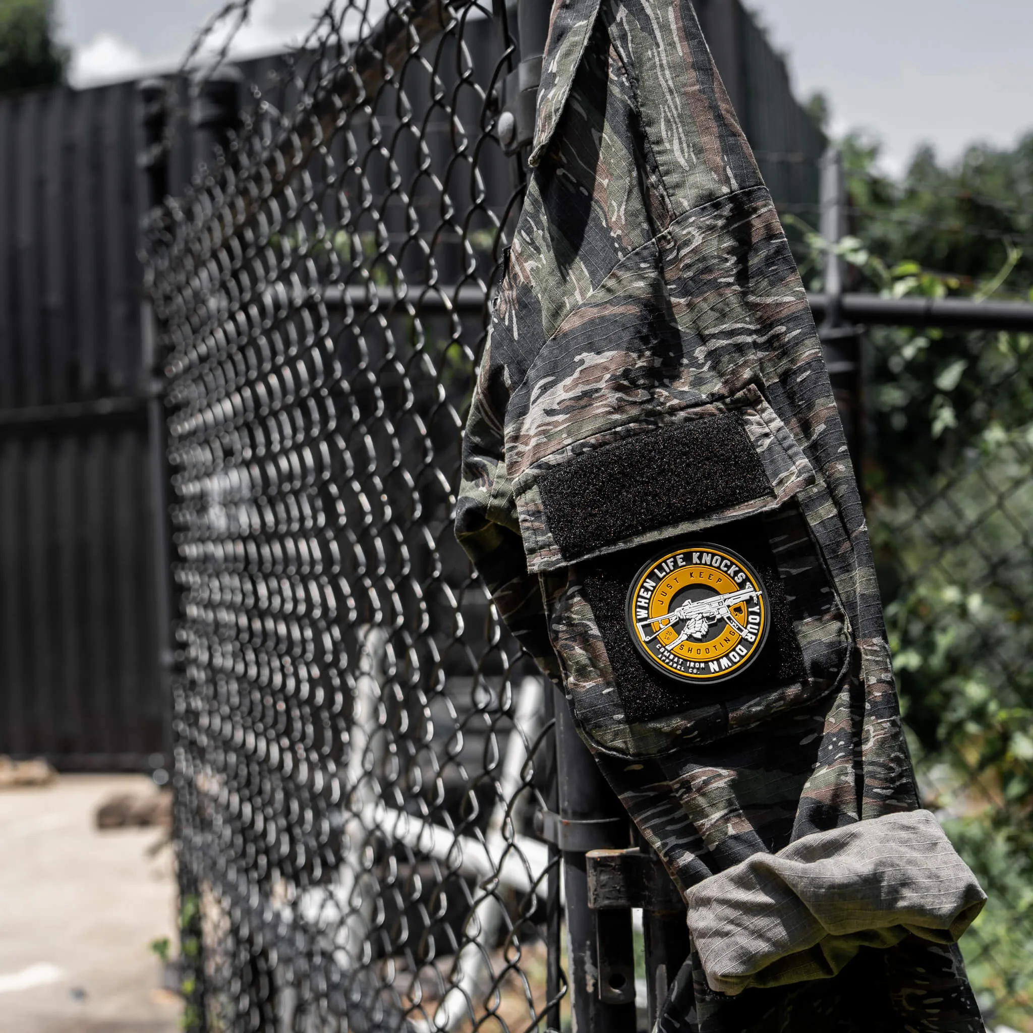 When Life Knocks You Down Just Keep Shooting PVC Patch sold by Combat Iron Apparel product image thumbnail 2