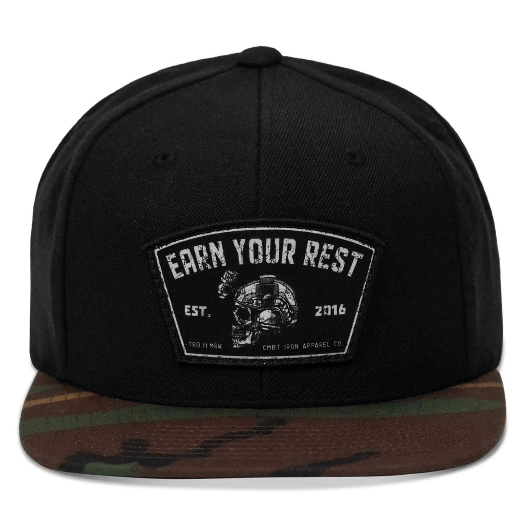 Earn Your Rest Flatbill SnapBack Hat sold by Combat Iron Apparel
