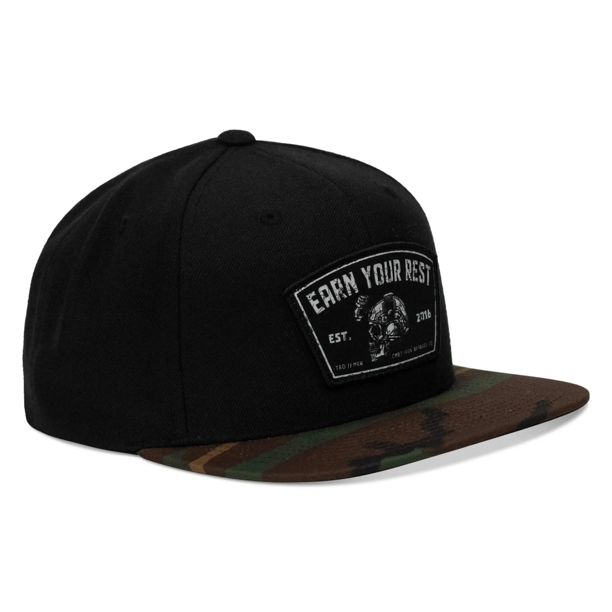 Earn Your Rest Flatbill SnapBack Hat sold by Combat Iron Apparel product image thumbnail 2
