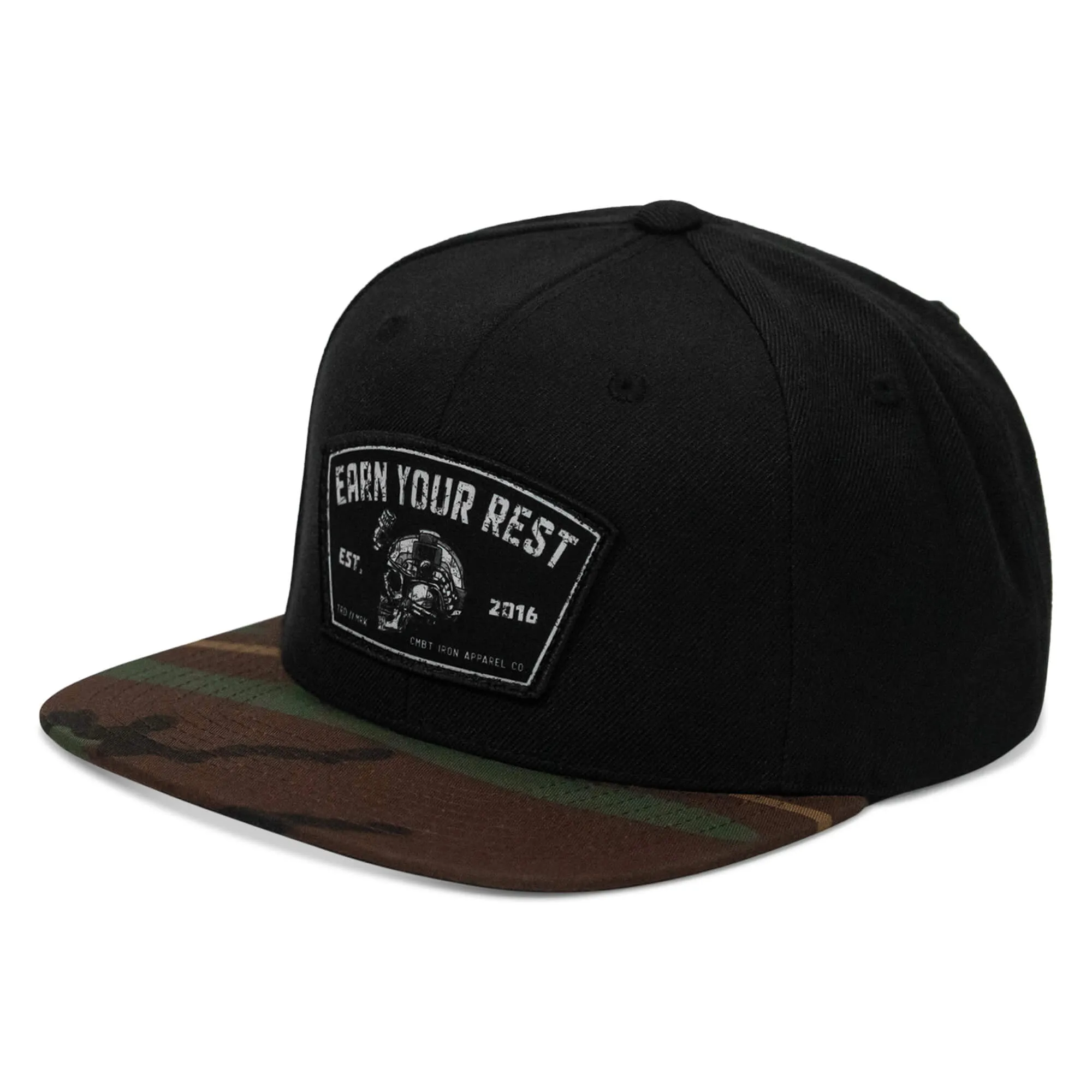 Earn Your Rest Flatbill SnapBack Hat sold by Combat Iron Apparel product image thumbnail 3