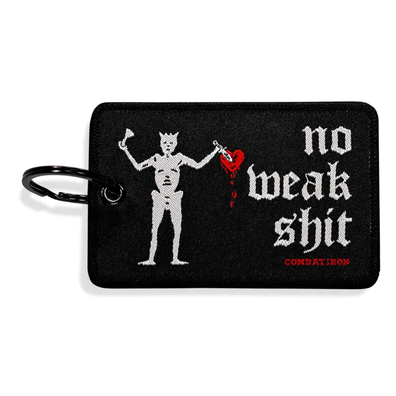 No Weak Shit Patch Keychain made by Combat Iron Apparel