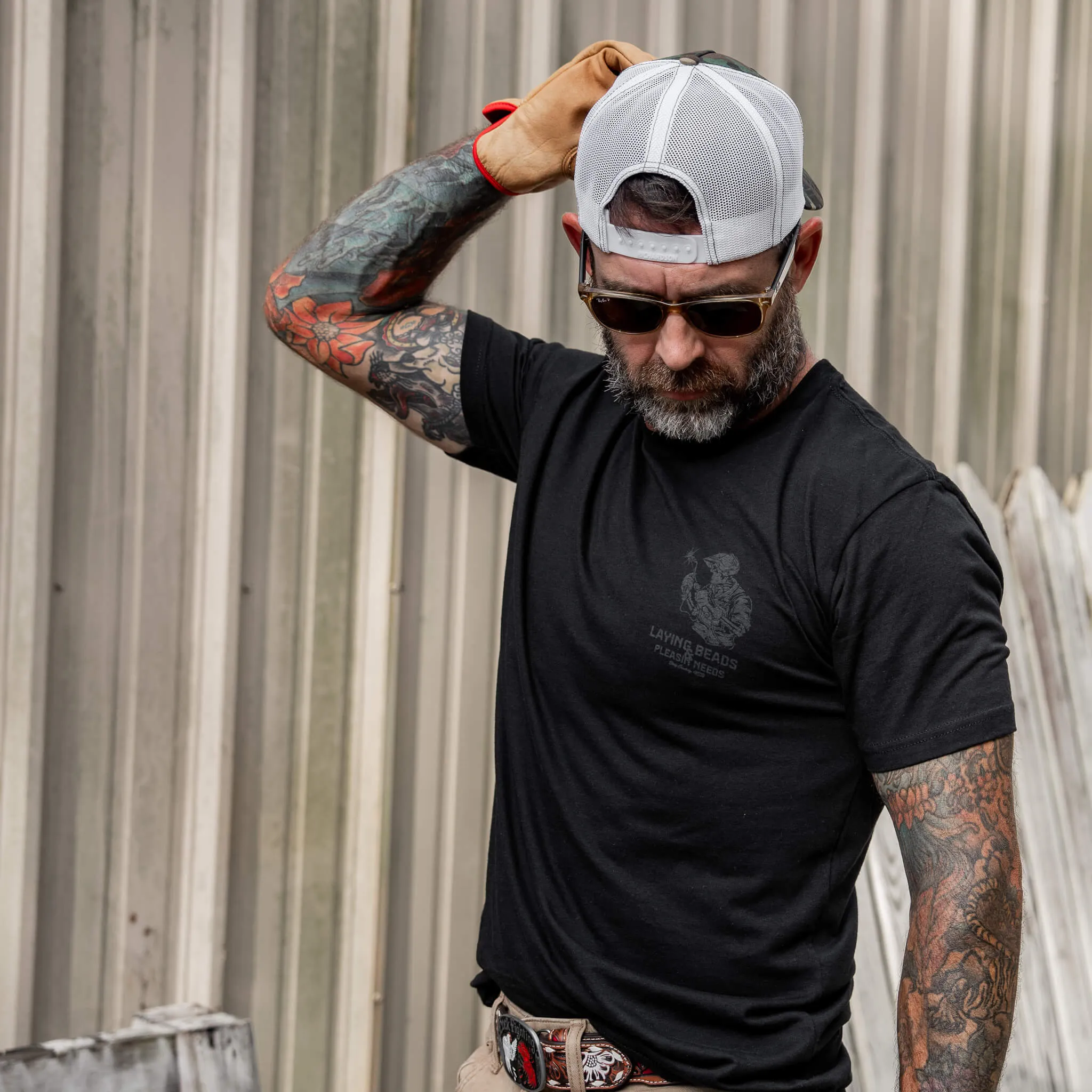 Laying Beads & Pleasin' Needs Mens T-Shirt sold by Combat Iron Apparel product image thumbnail 5