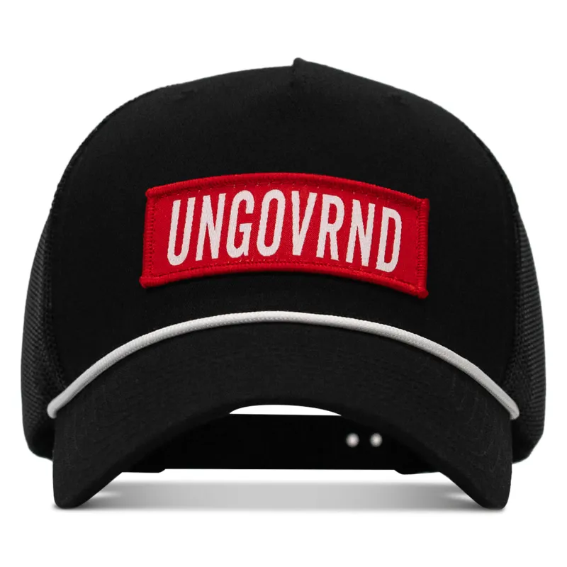 Ungovrnd Red Patch Rope Snapback Hat sold by Combat Iron Apparel