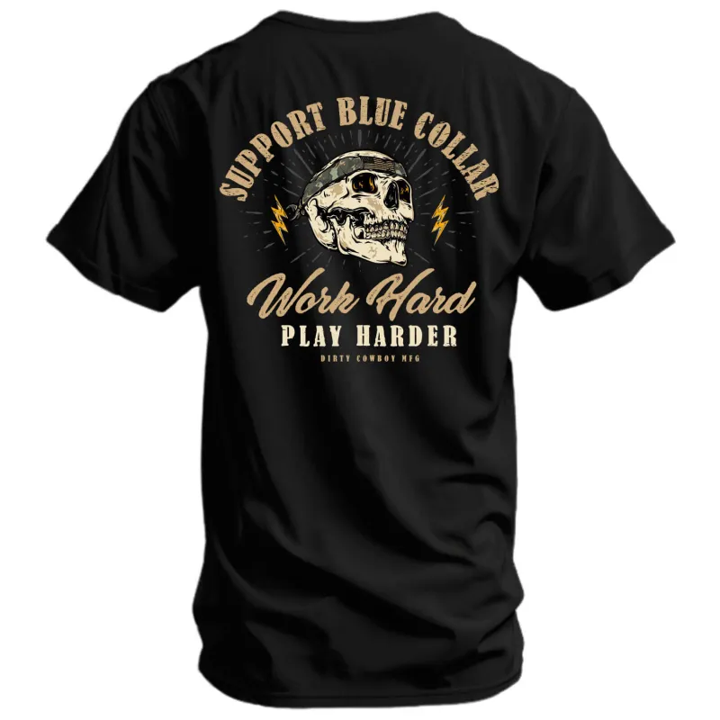 Work Hard Play Harder Men's T-Shirt sold by Combat Iron Apparel