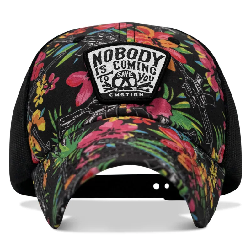 Nobody Is Coming To Save You Skull Patch Ripstop Snapback made by Combat Iron Apparel