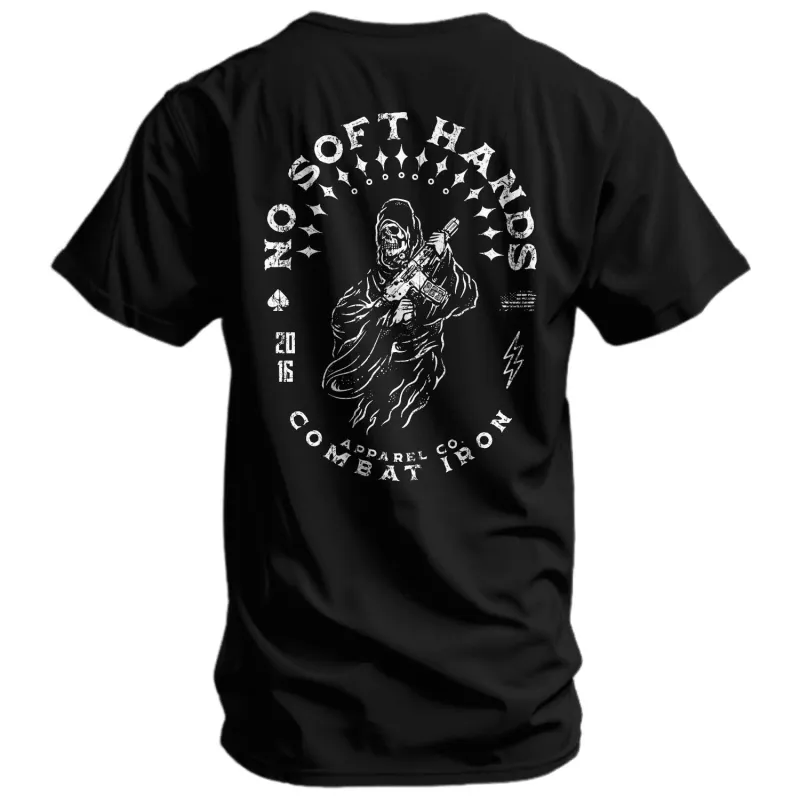 No Soft Hands Reaper Men's T-Shirt made by Combat Iron Apparel