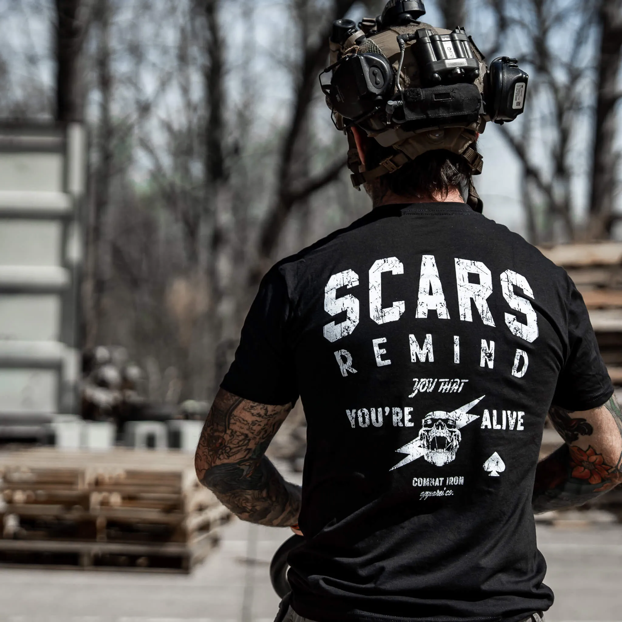 Scars Remind You That You're Alive Men's T-Shirt sold by Combat Iron Apparel product image thumbnail 3