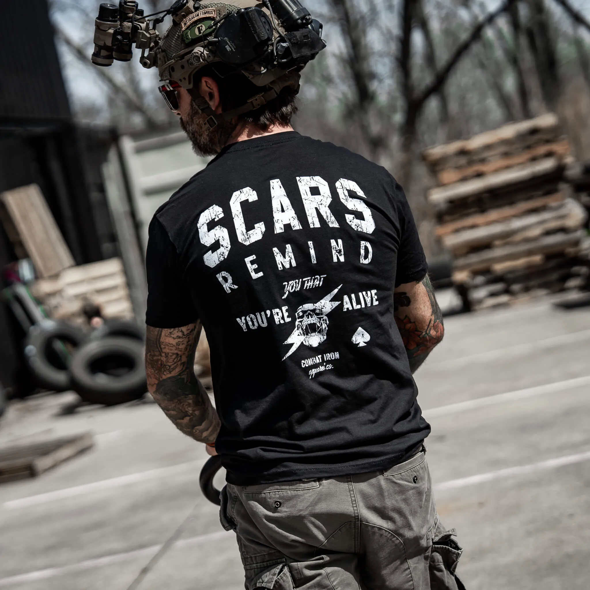 Scars Remind You That You're Alive Men's T-Shirt sold by Combat Iron Apparel product image thumbnail 5