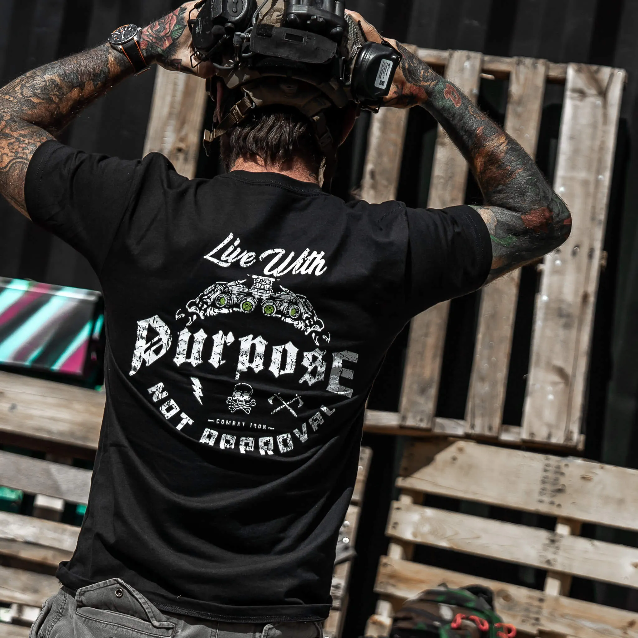 Live With Purpose. Not Approval Men's T-Shirt sold by Combat Iron Apparel product image thumbnail 2