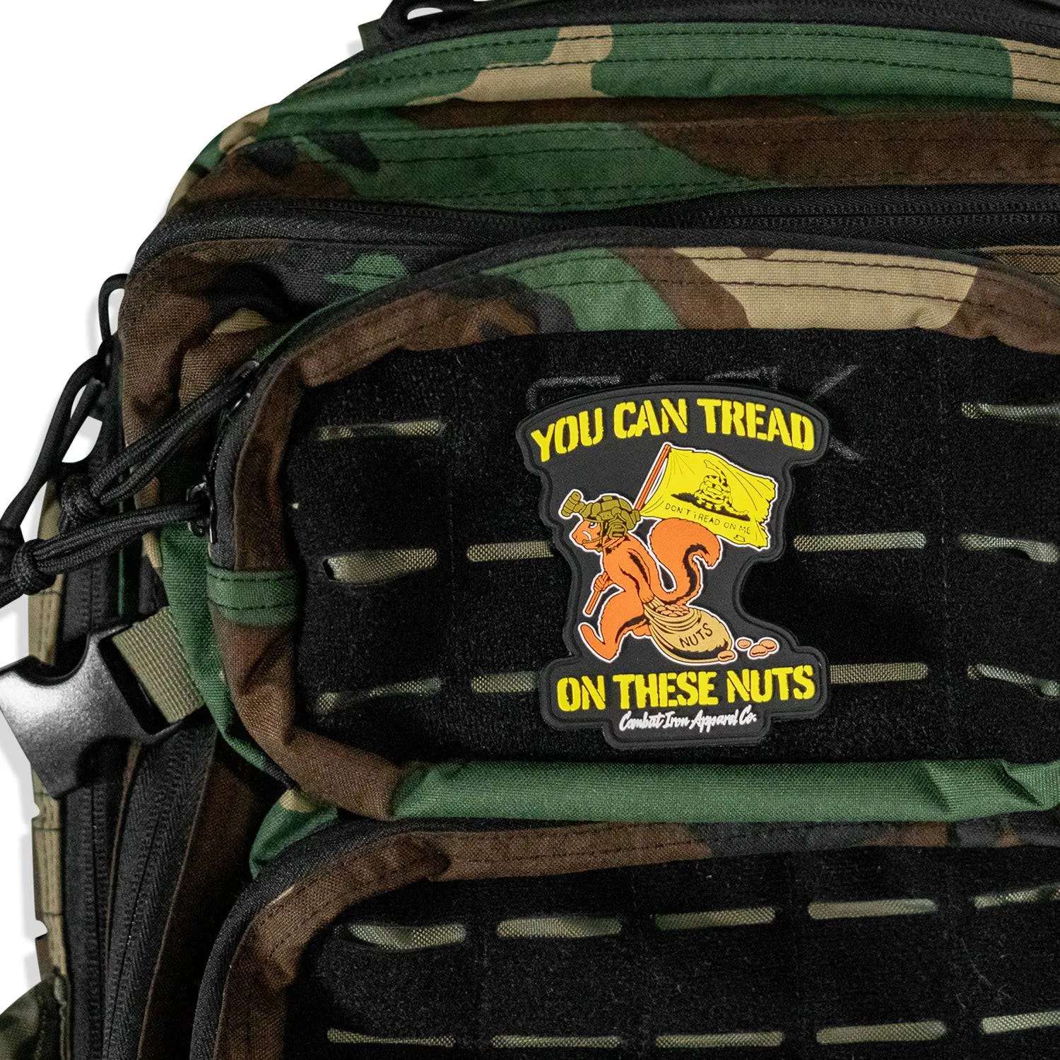 You Can Tread On These Nuts Tactical Squirrel PVC Patch sold by Combat Iron Apparel product image thumbnail 3