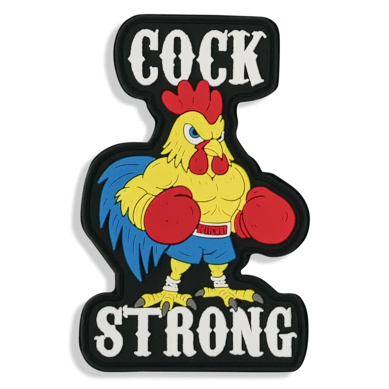 Cock Strong Boxing Chicken Pvc Patch sold by Combat Iron Apparel