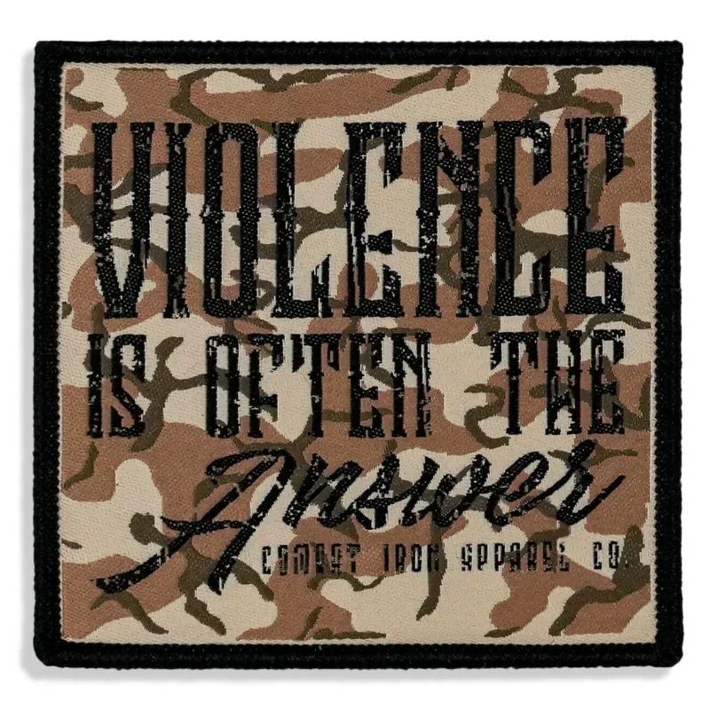 Violence is Often The Answer Soft Velcro Patch sold by Combat Iron Apparel