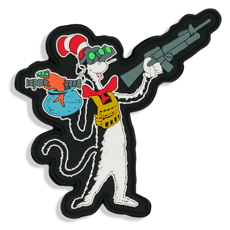 Cat with a Gat Pvc Patch sold by Combat Iron Apparel