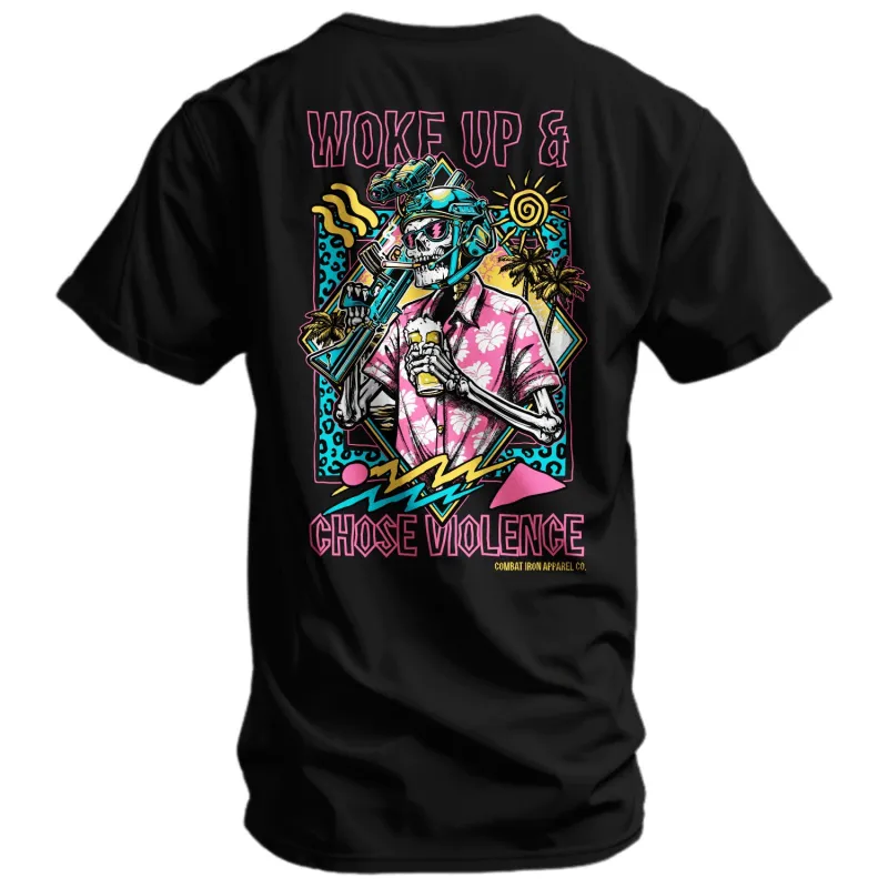 Woke Up & Chose Violence Men's T-Shirt made by Combat Iron Apparel